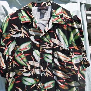 Vintage L.A. BEAT Forest Leaves Short Sleeve Shirt